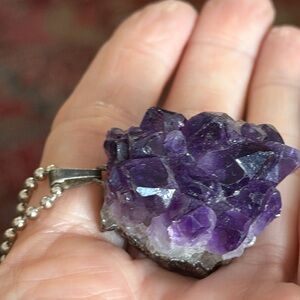 Purple Amethyst Cluster Necklace